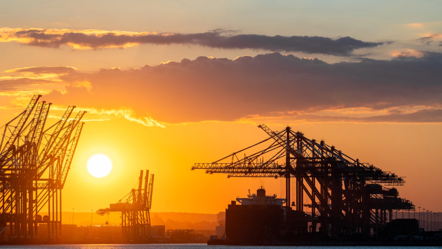 Container ships in the port of New York Container ships in the port of New York
